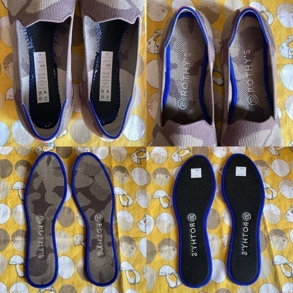 Rothy’s mink gray camo loafer flats size 9